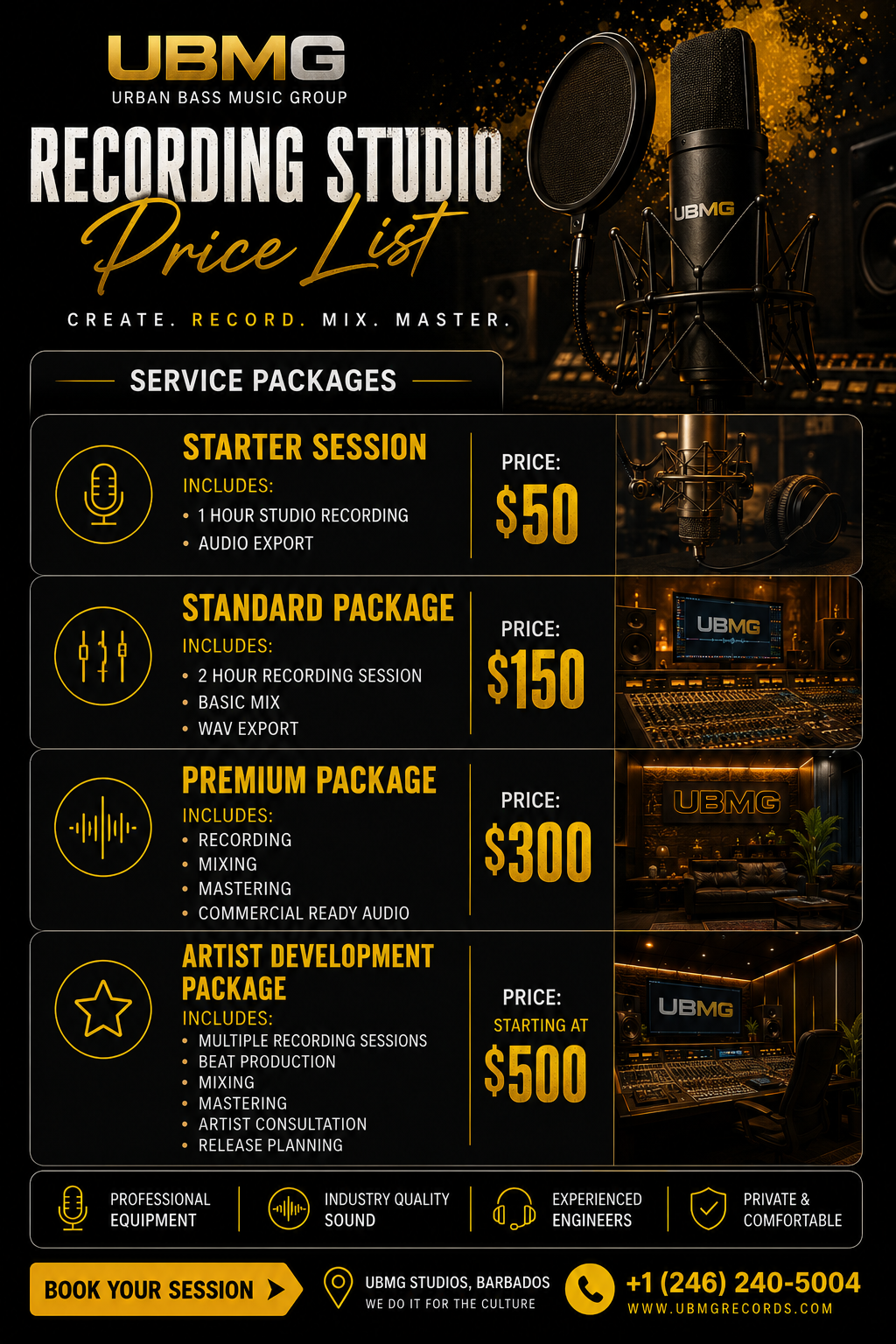 ubmg studio price list ubmg studio price list