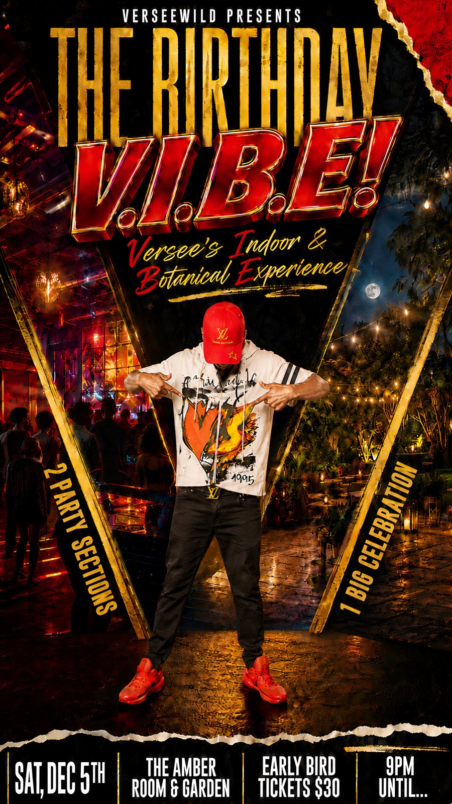 The Birthday V.I.B.E! Verseewild presents, Sat 5 Dec 2026 at The Amber Room & Garden