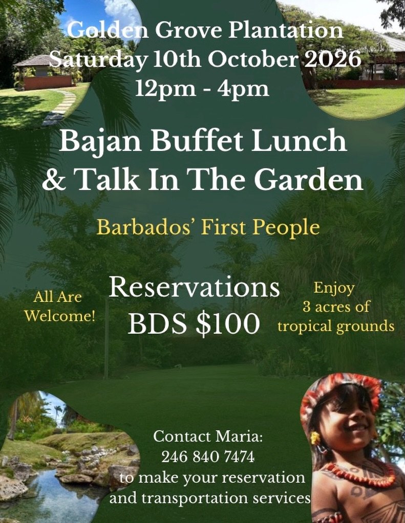 Bajan Buffet Lunch and Talk in the Garden flyer, Golden Grove Plantation, 10 October 2026