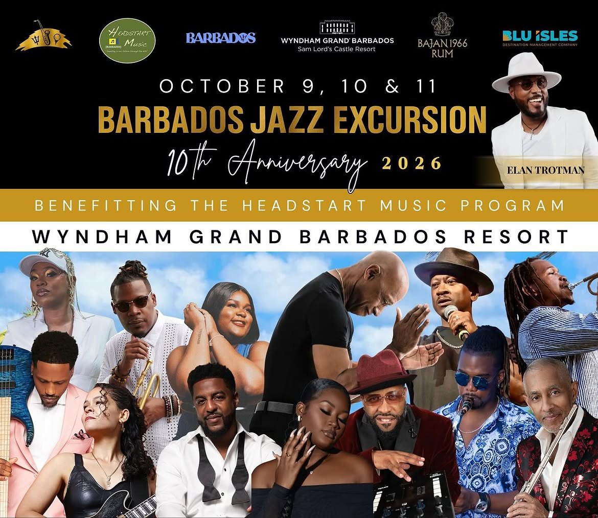 Barbados Jazz Excursion 10th anniversary flyer, 9-11 October 2026, Wyndham Grand Barbados