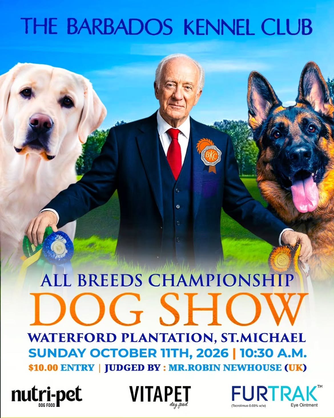 Barbados Kennel Club All Breeds Championship Dog Show flyer, Waterford Plantation, 11 October 2026