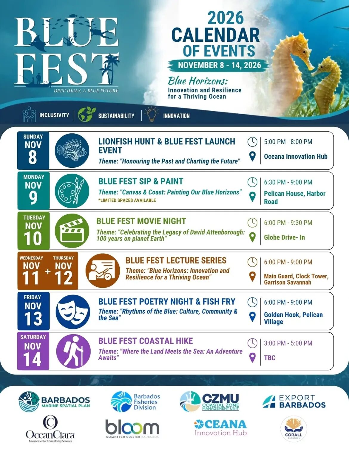 Blue Fest 2026: Blue Horizons Ocean Festival flyer