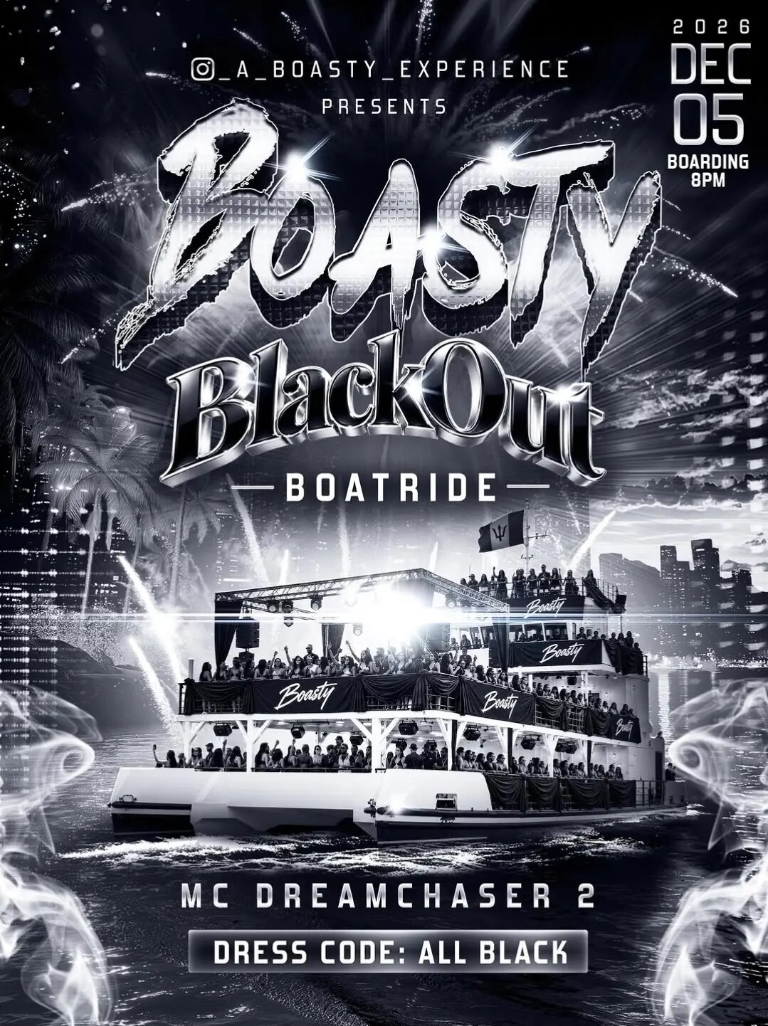 Boasty Blackout Boatride flyer