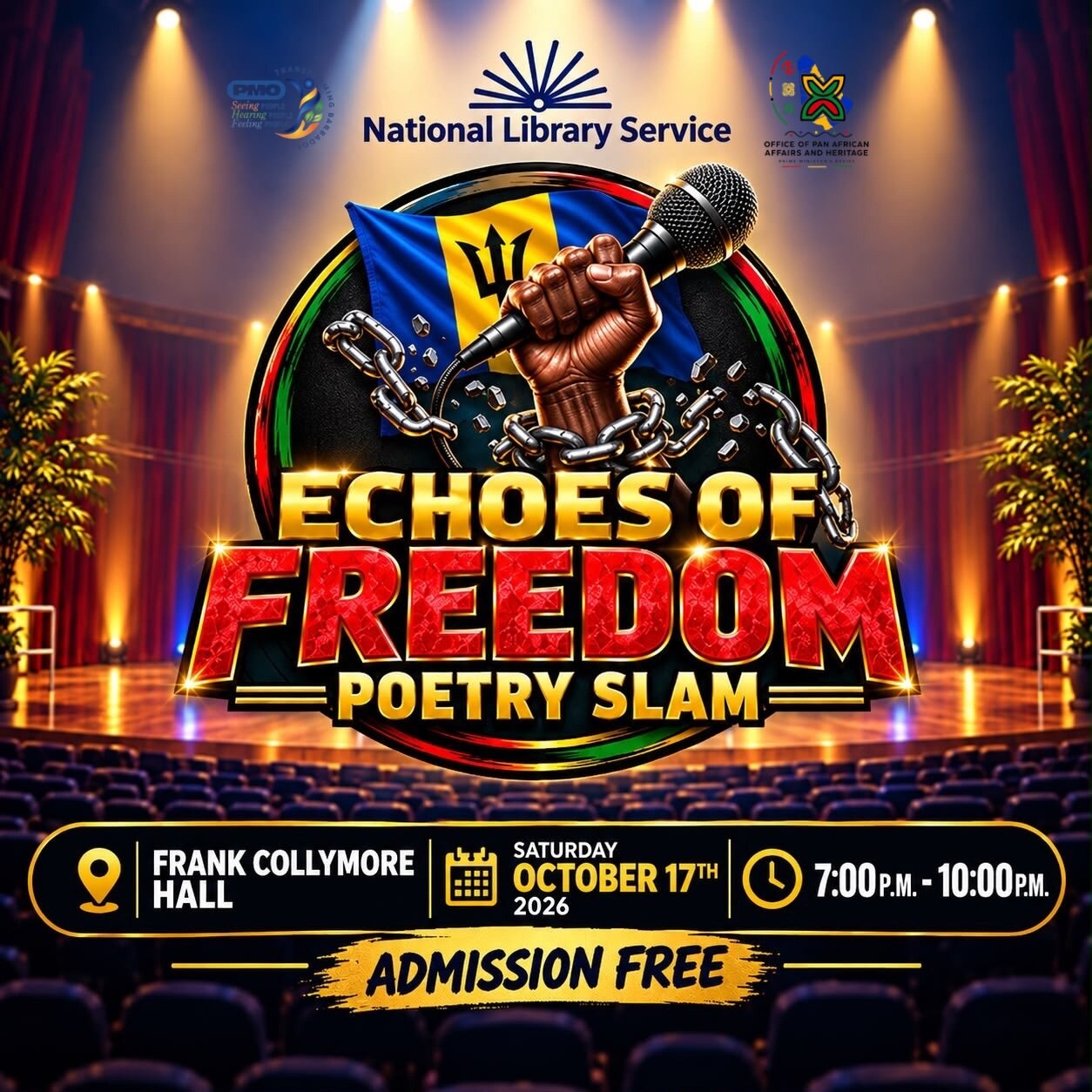 Echoes of Freedom: Poetry Slam flyer
