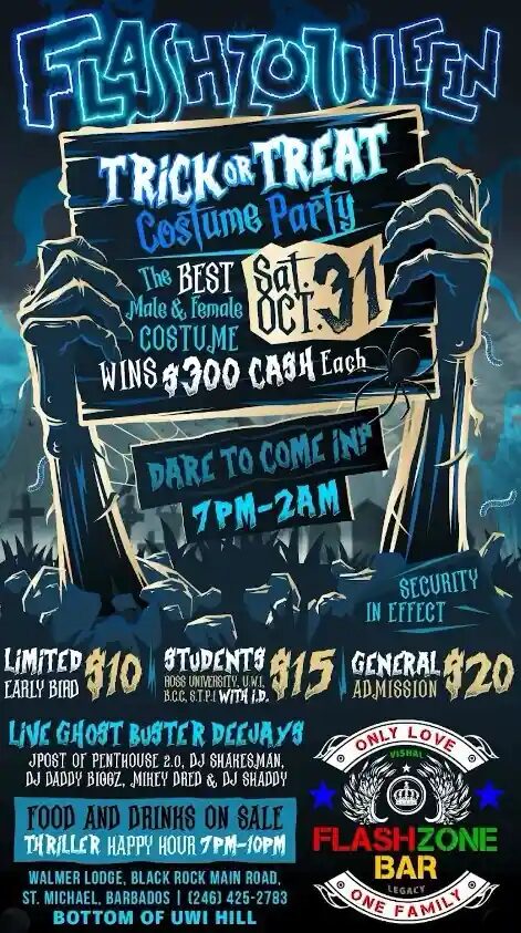 Flashzoween: Halloween at Flash Zone flyer