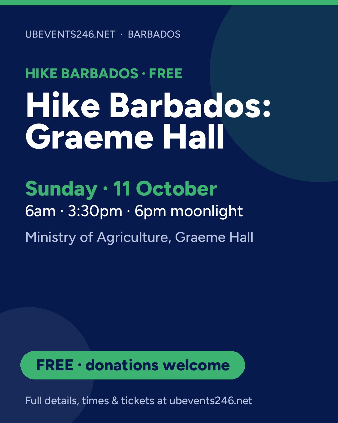 Hike Barbados: Graeme Hall (Ministry of Agriculture) — event card