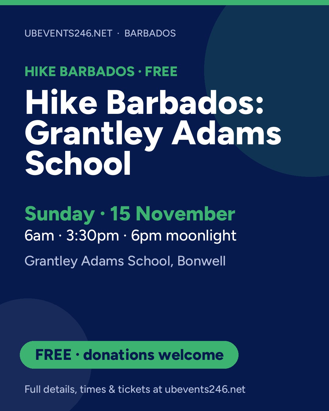 Hike Barbados: Grantley Adams School — event card