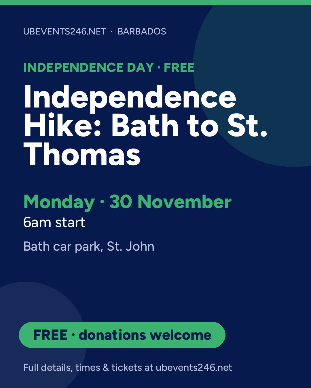 Hike Barbados: Independence Hike, Bath to St. Thomas — event card