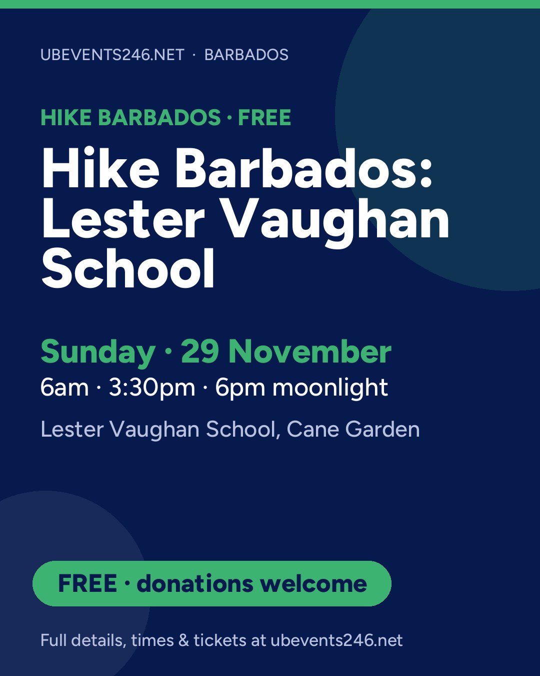 Hike Barbados: Lester Vaughan School — event card