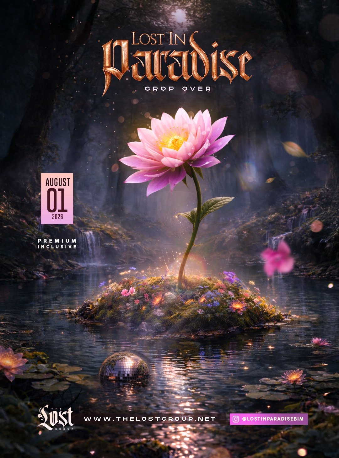 Lost in Paradise Crop Over flyer, 1 August 2026, premium inclusive