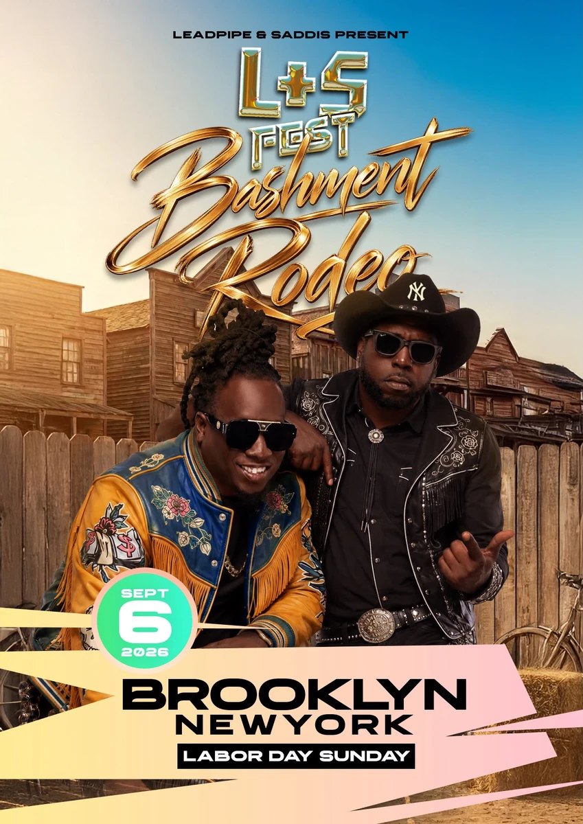 L+S Fest Bashment Rodeo flyer, Leadpipe and Saddis, 6 September 2026, Brooklyn New York