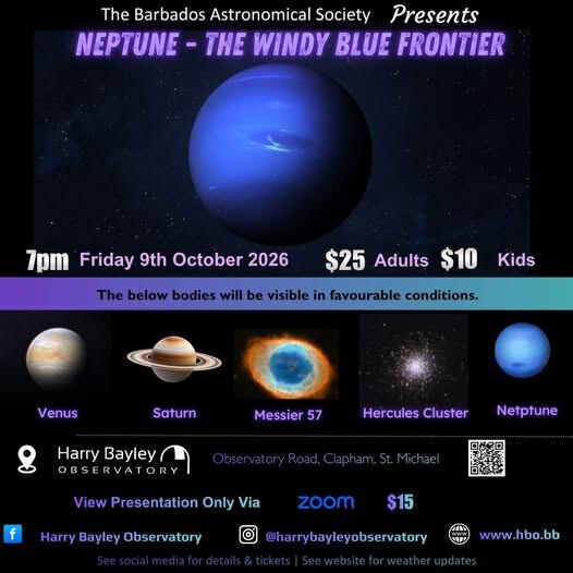 Neptune: The Windy Blue Frontier (Astronomy Night at Harry Bayley Observatory) flyer