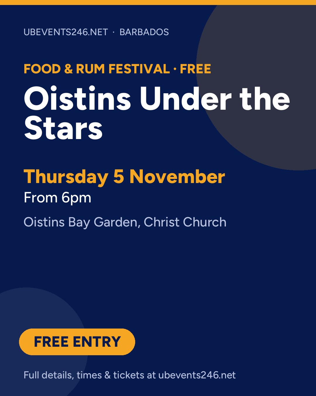 Oistins Under the Stars: Barbados Food and Rum Festival — event card