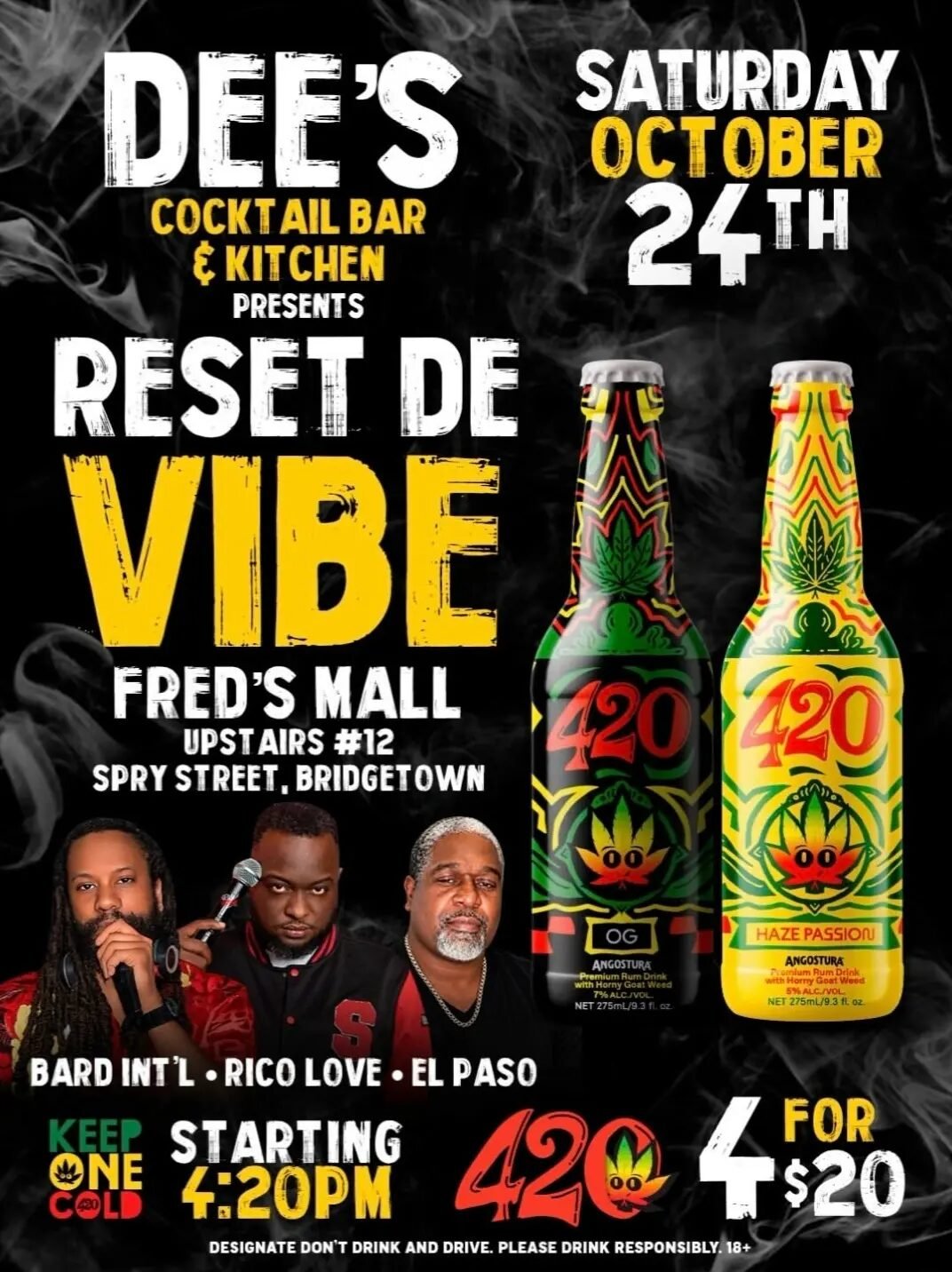 Reset De Vibe at Dee's Cocktail Bar flyer