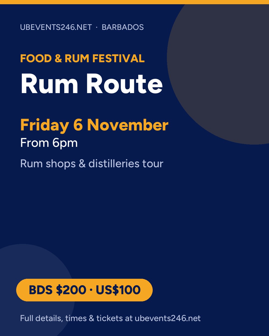 Rum Route: Barbados Food and Rum Festival — event card