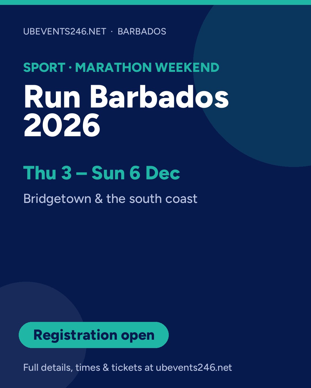 Run Barbados Marathon & Wellness Weekend 2026 — event card