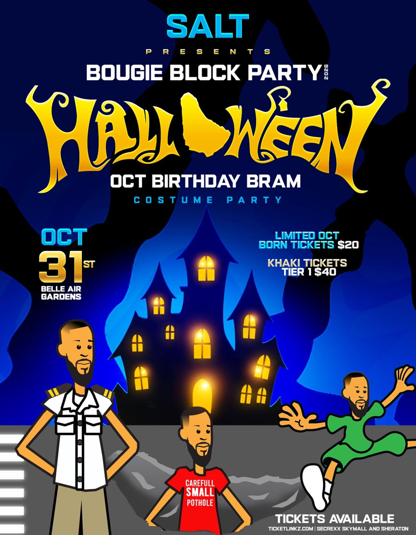 Salt's Bougie Block Party: Halloween Costume Party (October Birthday Bram) flyer