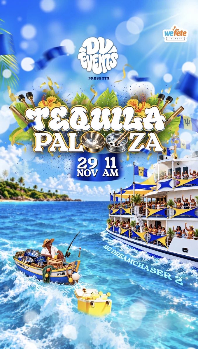 Tequila Palooza boat ride flyer, DV Events, 29 November 11am, MC Dreamchaser 2
