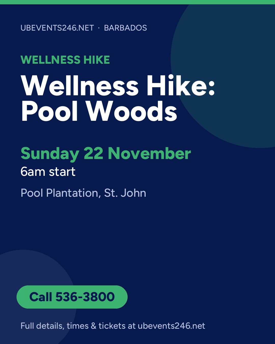 Wellness Hike: Pool Woods (Ministry of Health and Wellness) — event card